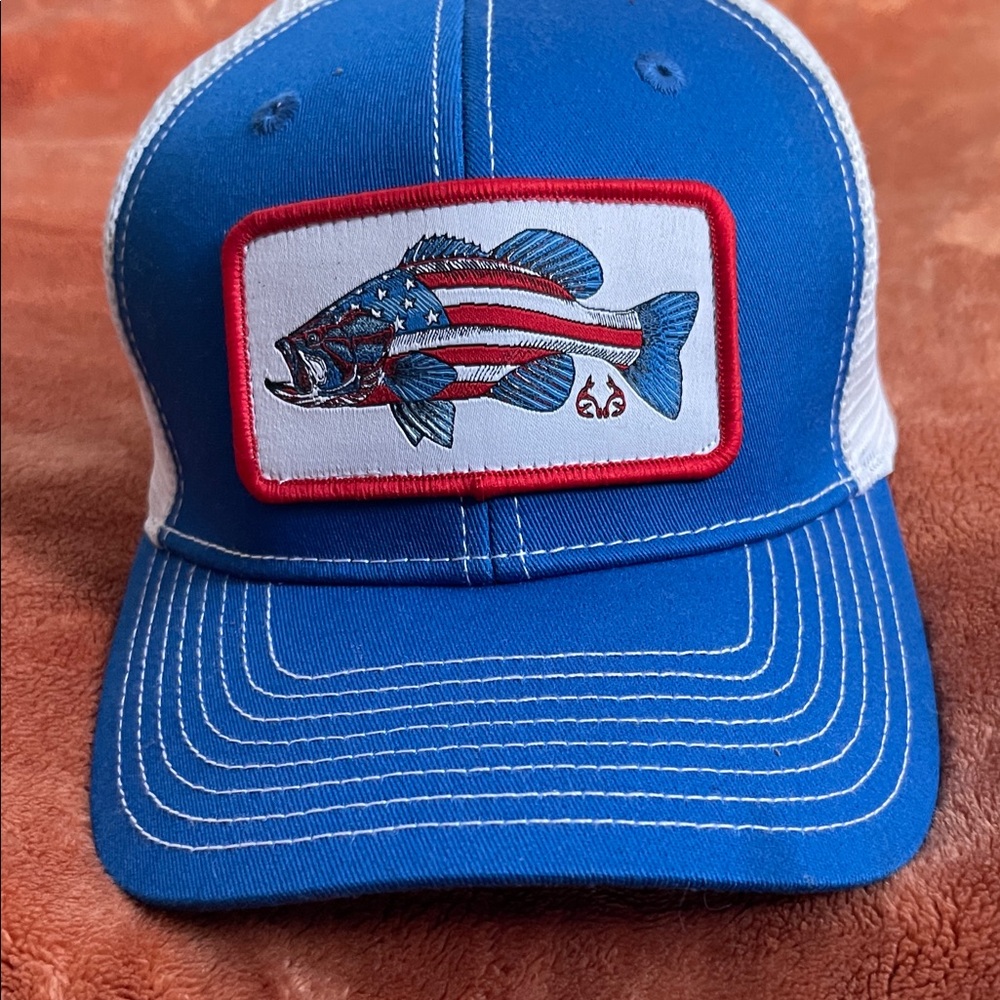 AMERIBASS Blue Fish Patch Cap